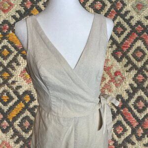 🌾 Lulu’s Tan Linen Blend Sleeveless Jumper – Size M 🌾